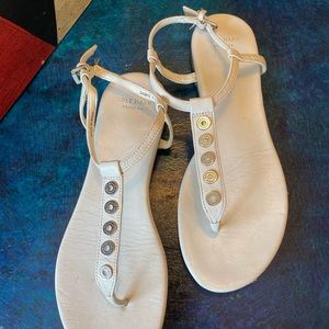 Cole Haan Effie Women's White T-Strap Leather Sandals 7.5 size